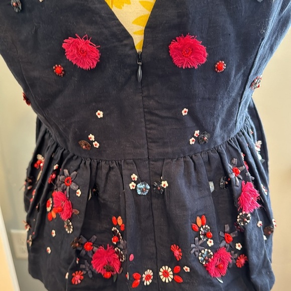 J.Crew Hand-embellished peplum top in cotton linen - Picture 8 of 15